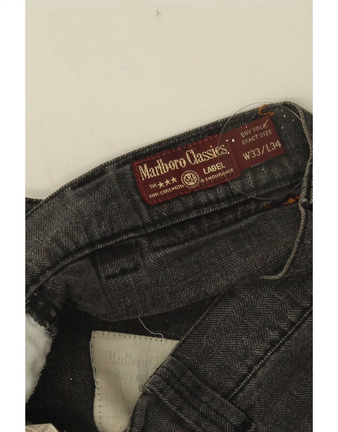 Pantaloni chino drepți pentru bărbați Marlboro Classics W33 L31 Gri Herringbone
