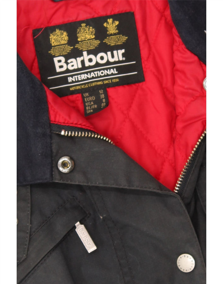 BARBOUR Womens Utility Jacket UK 12 Medium Black Vintage Barbour and Second-Hand Barbour from Messina Hembry 