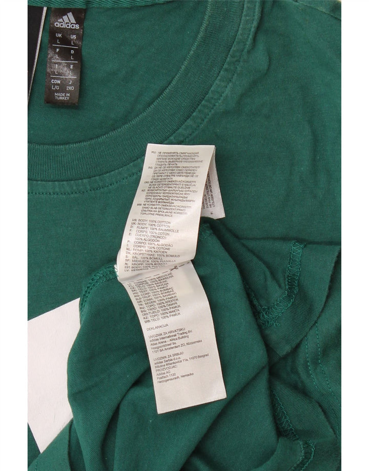 Tricou grafic ADIDAS pentru bărbați Top mare din bumbac verde