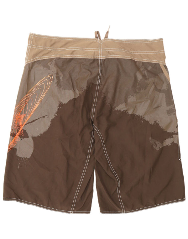 Pantaloni scurți de înot grafic Adidas pentru bărbați, mari, maro, din poliester