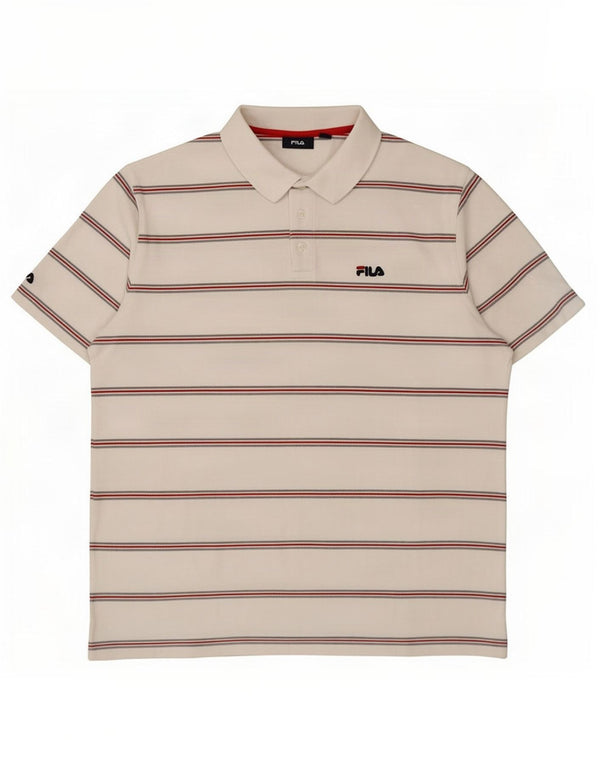 Tricou polo Fila pentru bărbați 2XL, bumbac cu dungi albe