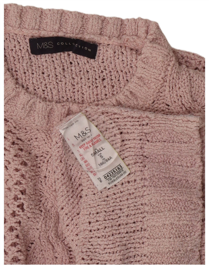 Marks & Spencer Pulover supradimensionat pentru femei cu decolteu rotund UK 10 Mic roz