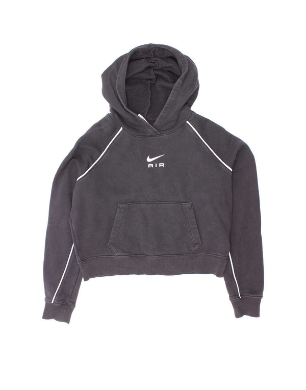 Pulover Nike pentru fete Crop Graphic Hoodie 12-13 ani, mare, negru, bumbac