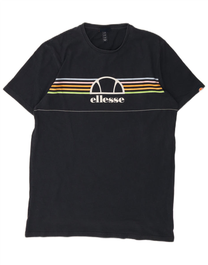Tricou grafic pentru bărbați ELLESSE Top Mediu Bleumarin cu dungi