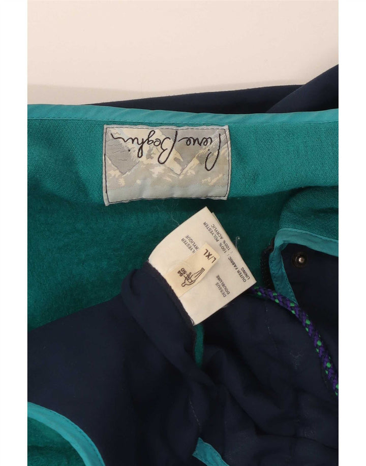 Jachetă vintage pentru bărbați, UK 42 XL, bleumarin, poliester color bloc
