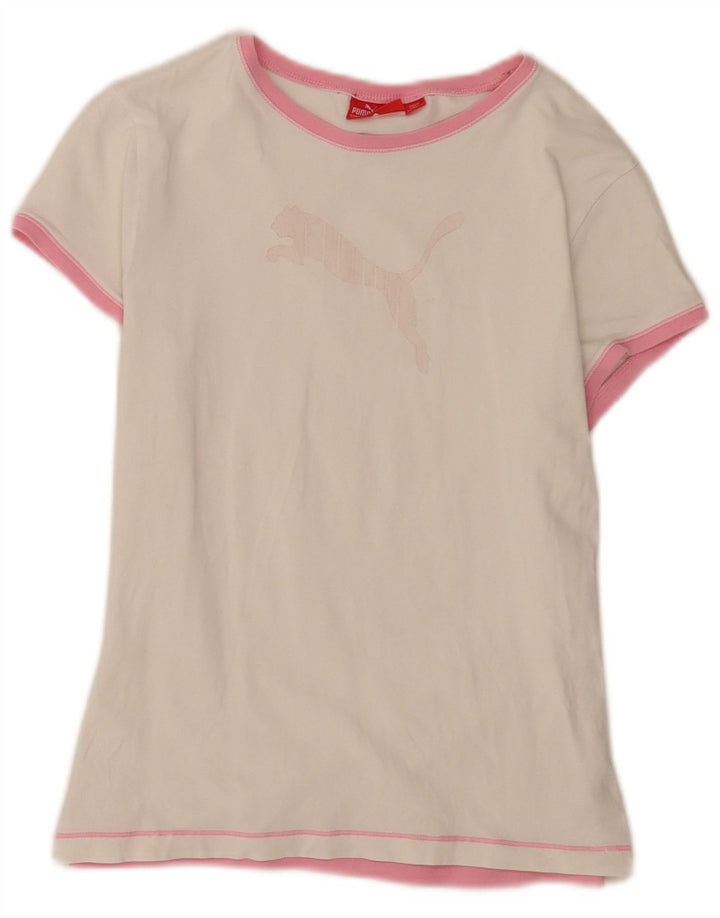 Tricou grafic Puma pentru femei Top UK 14 Medium White Bumbac