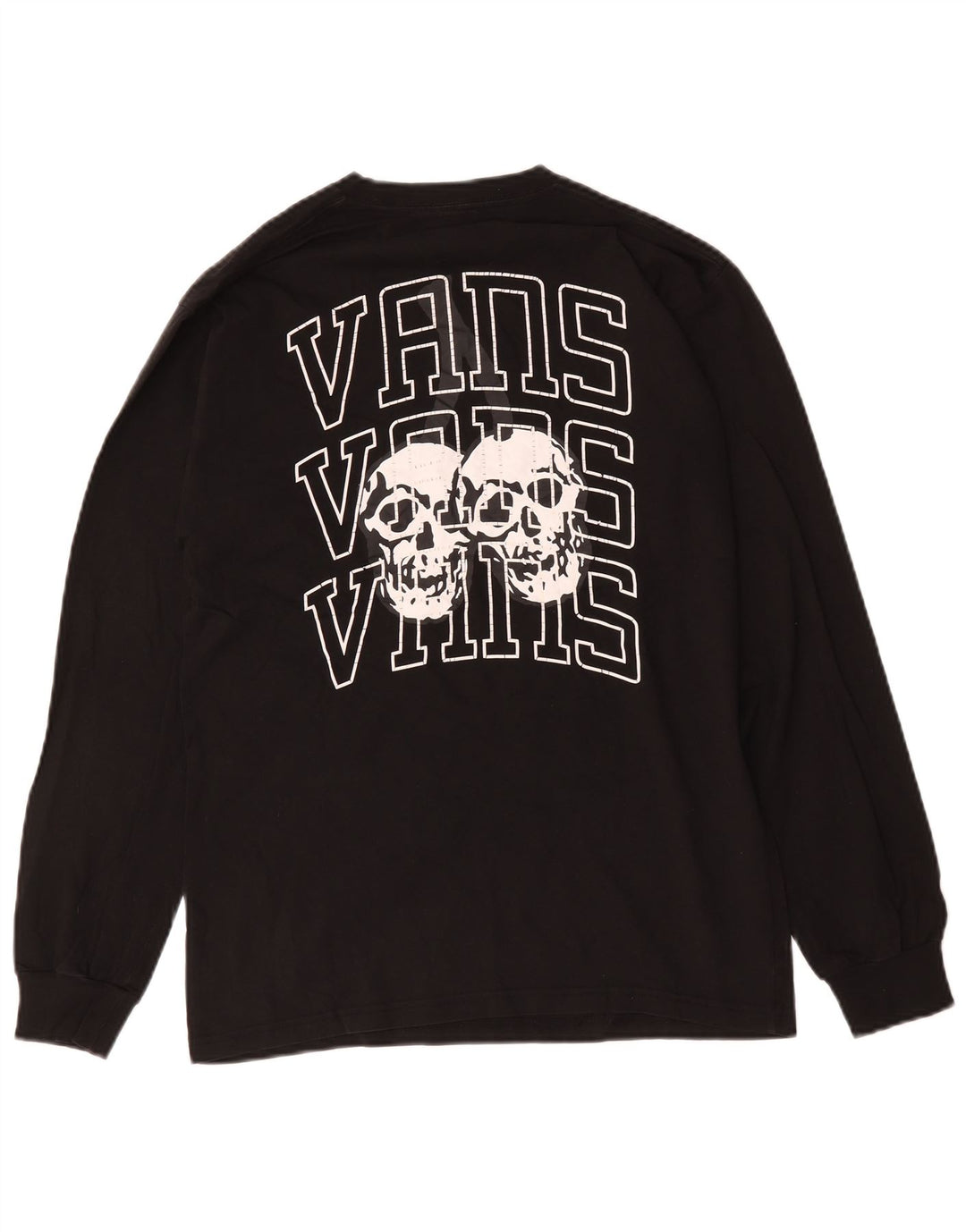 Top grafic Vans pentru bărbați cu mânecă lungă, bumbac mediu negru