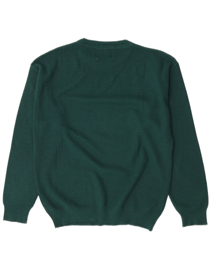 Pulover pentru bărbați Explorer cu decolteu rotund cu grafică IT 50 Lână verde medie