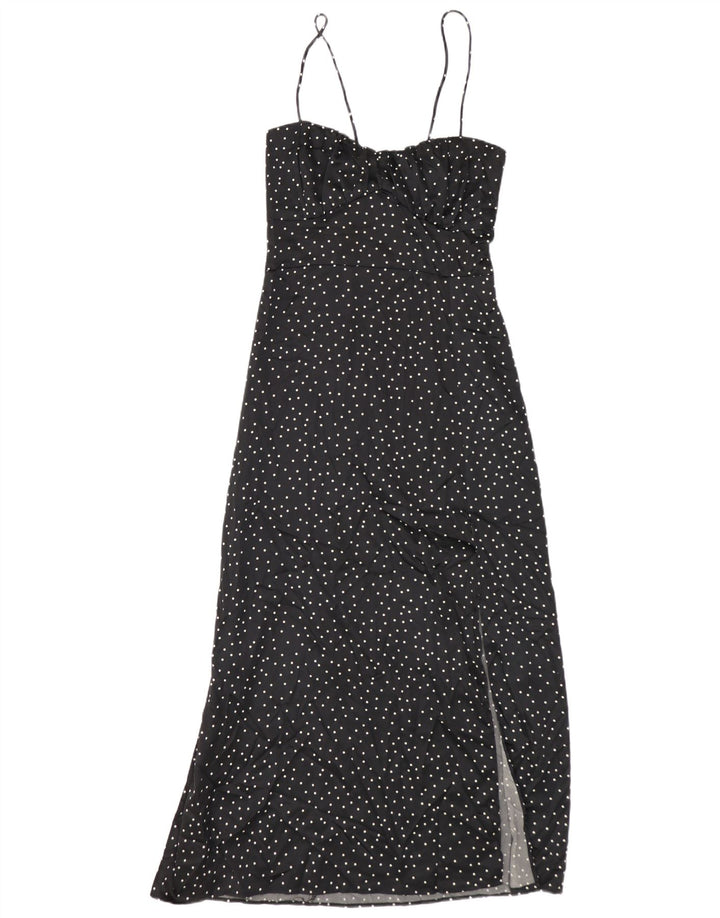 Rochie pentru femei Zara UK 12 Poliester cu buline negru mediu