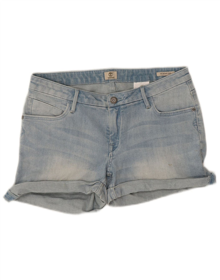 Pantaloni scurți din denim pentru femei Timberland W29, bumbac albastru mediu