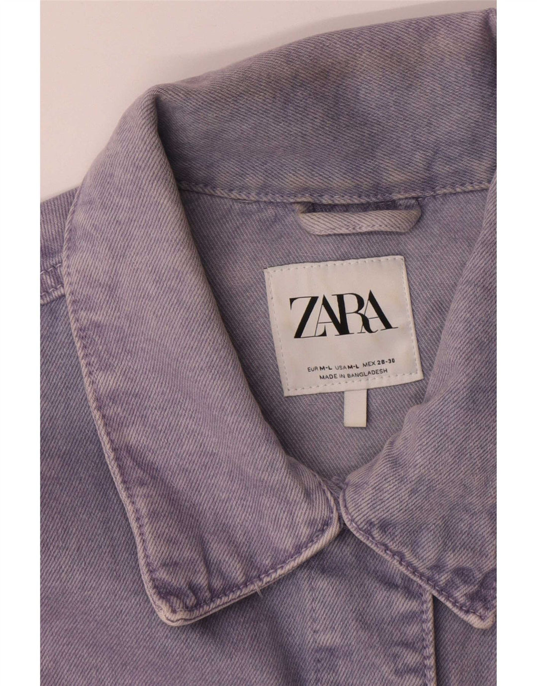 Jachetă de blugi supradimensionată pentru femei Zara UK 14, bumbac violet mediu