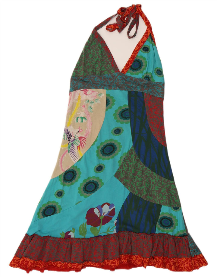 Desigual Womens Graphic Halter Dress UK 8 Mic Multicolor Floral