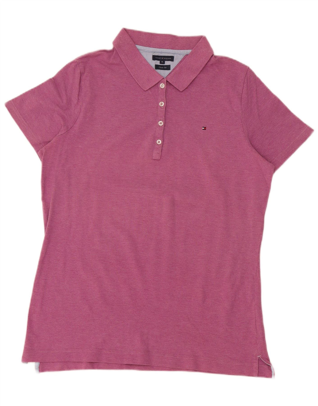 Tricou polo TOMMY HILFIGER pentru femei, cu tăiere clasică, UK 18 XL, bumbac roz