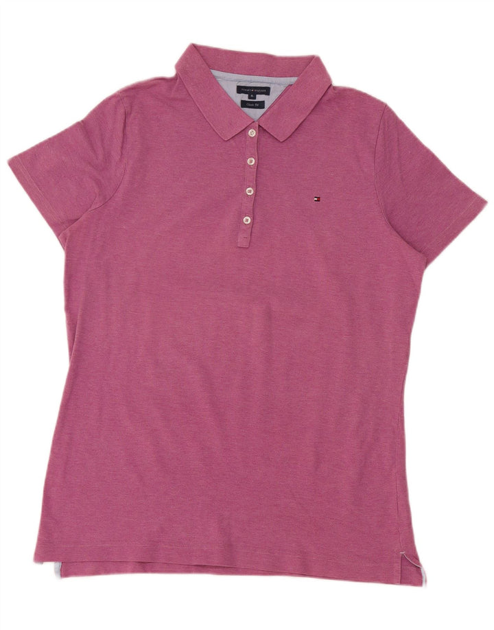 Tricou polo TOMMY HILFIGER pentru femei, cu tăiere clasică, UK 18 XL, bumbac roz