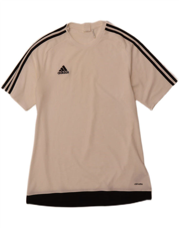 Tricou ADIDAS Climalite pentru bărbați Top mare din poliester alb