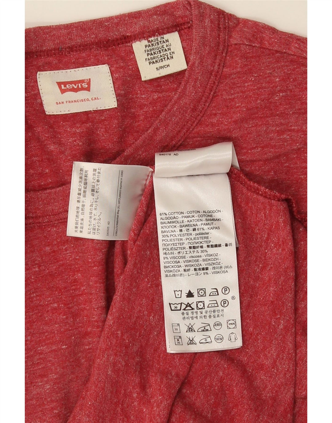 Tricou pentru bărbați LEVI'S Top mic din bumbac roșu cu pete