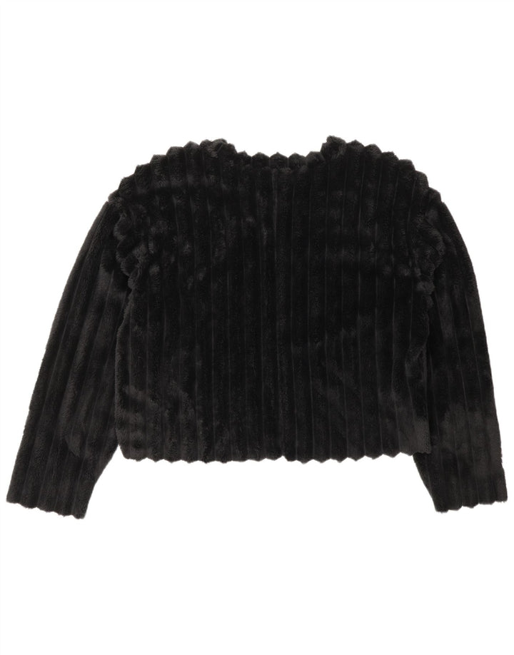 Jumper ZARA pentru femei Crop Fleece UK 14 Medium Black