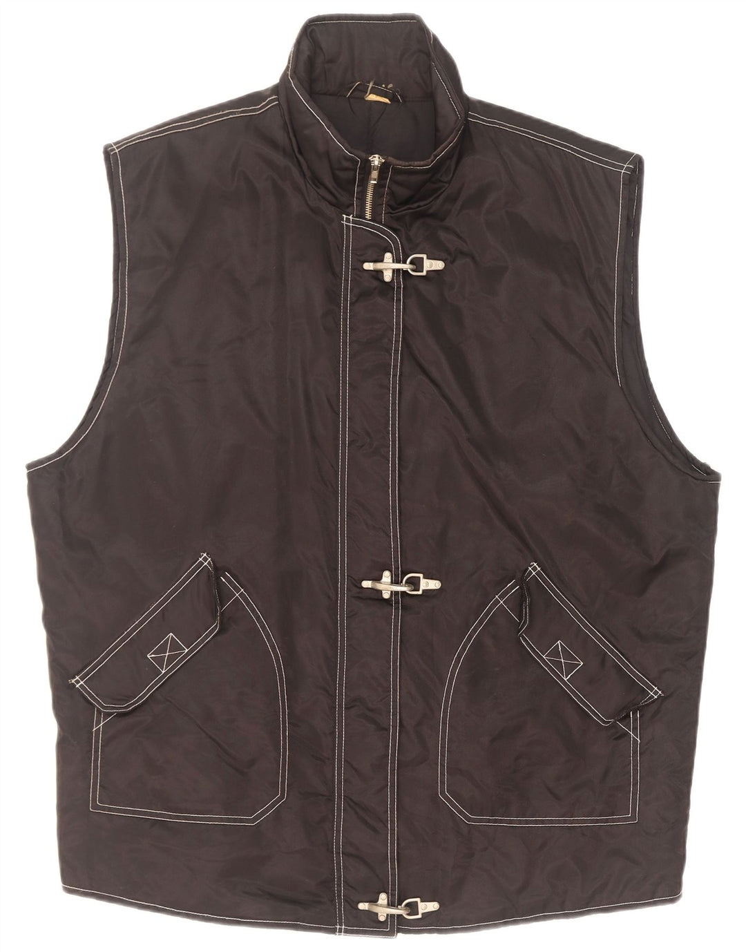 Gilet vintage supradimensionat pentru femei UK 20/22 XL poliamidă neagră
