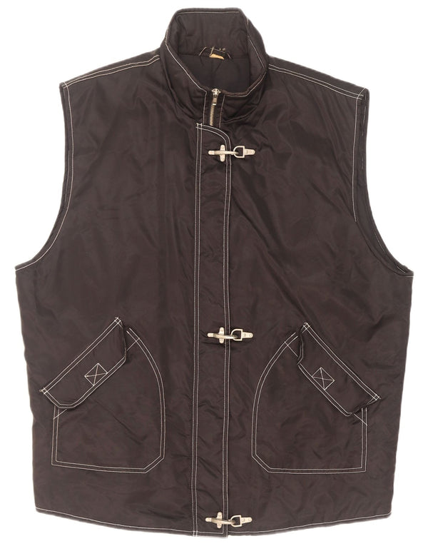 Gilet vintage supradimensionat pentru femei UK 20/22 XL poliamidă neagră