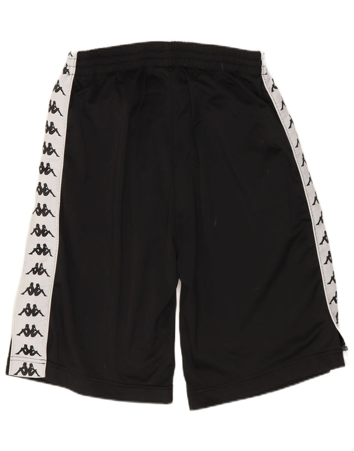 Pantaloni scurți de sport grafic Kappa pentru bărbați, negru, poliester color bloc
