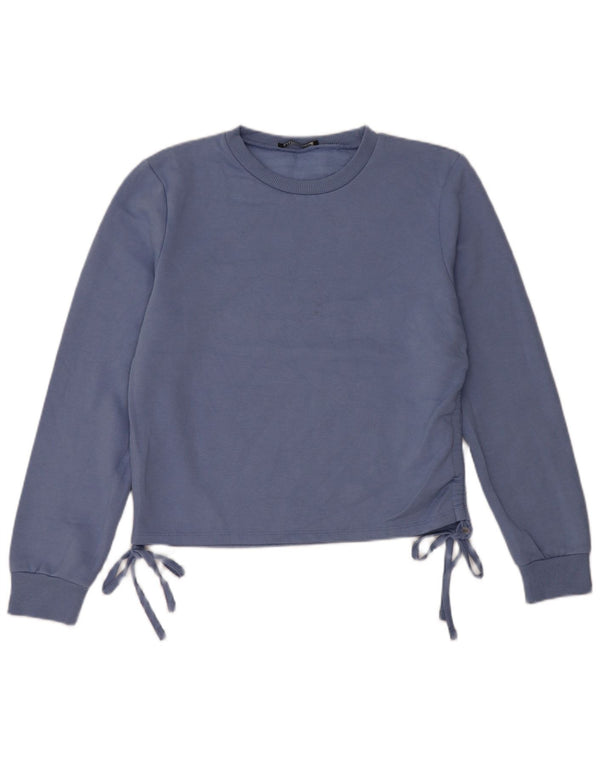 Zara Womens Sweatshirt Jumper UK 14 Medium Blue Polyester