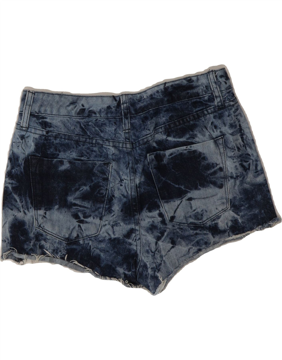 MOSSIMO Womens Denim High Waist Hot Pants US 6 Medium W28  Blue Tie Dye Vintage Mossimo and Second-Hand Mossimo from Messina Hembry 