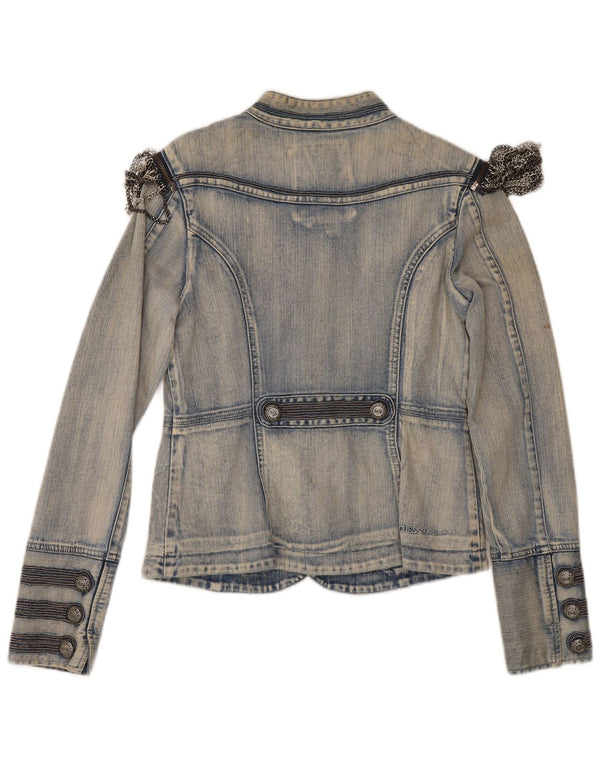 Jachetă de blugi pentru femei Guess UK 12, bumbac albastru mediu