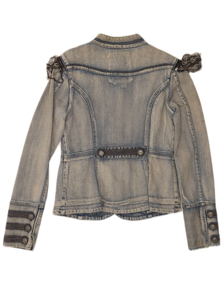 Jachetă de blugi pentru femei Guess UK 12, bumbac albastru mediu