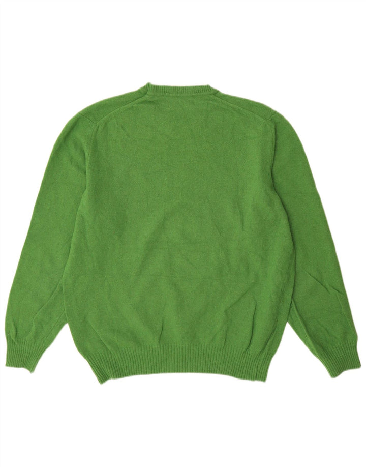 Pulover pentru bărbați Zara, cu gât crew, XL, lână verde