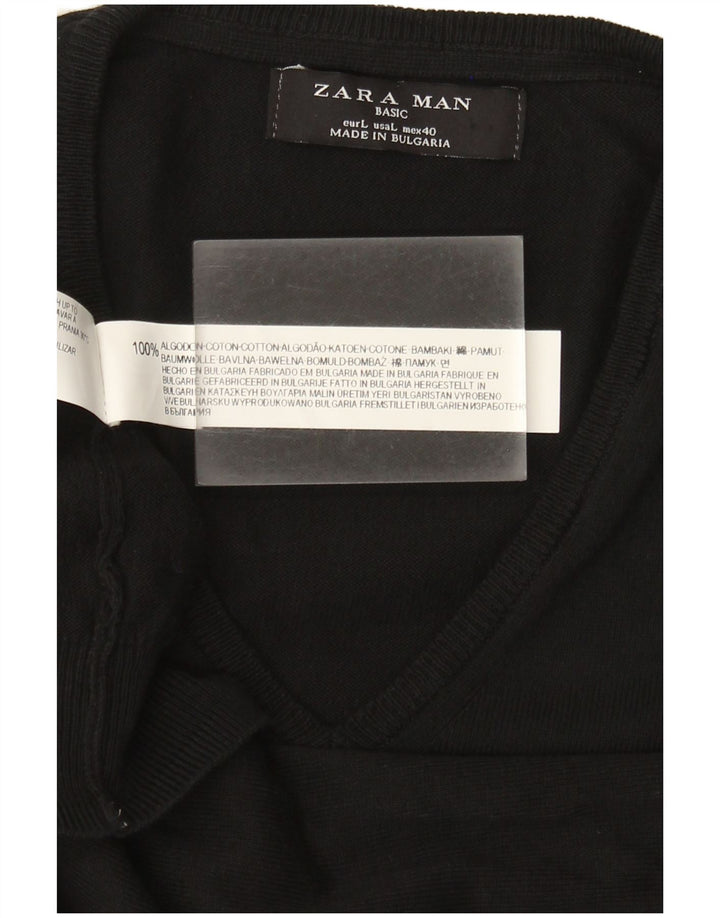 Zara Barbati Basic Vest Tank Top Mare Bumbac Negru