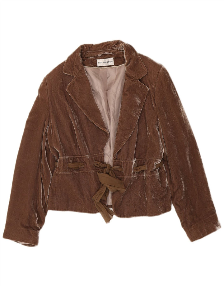 Jachetă pentru femei Marks & Spencer Autograph Velvet Blazer UK 14 Maro Mediu