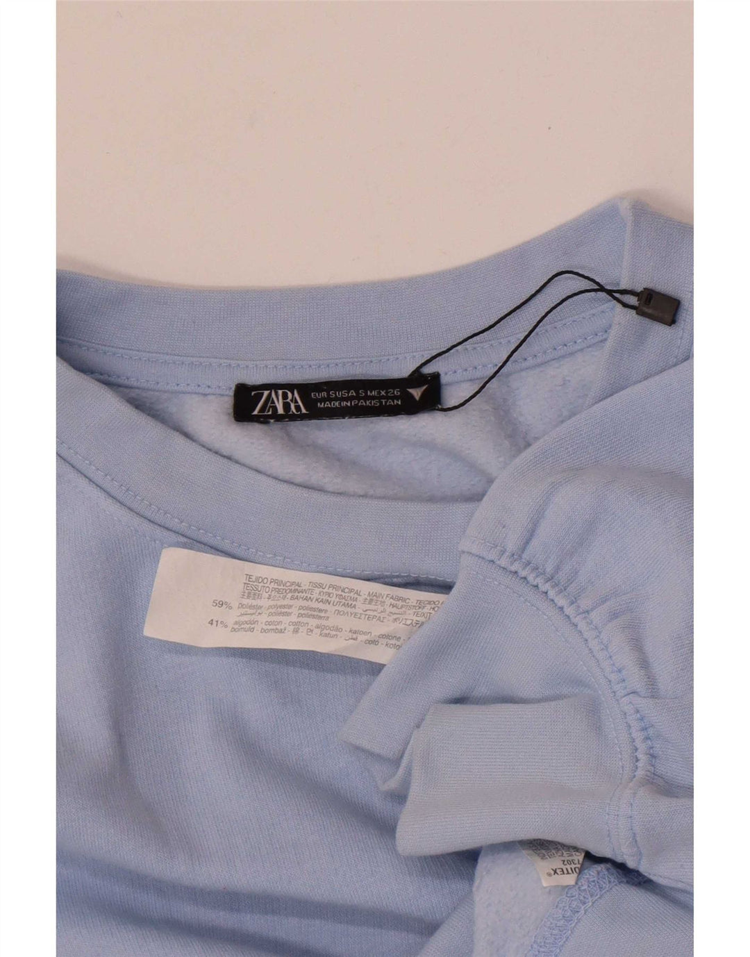Pulover de hanorac oversized pentru femei Zara UK 10 Mic, albastru, poliester