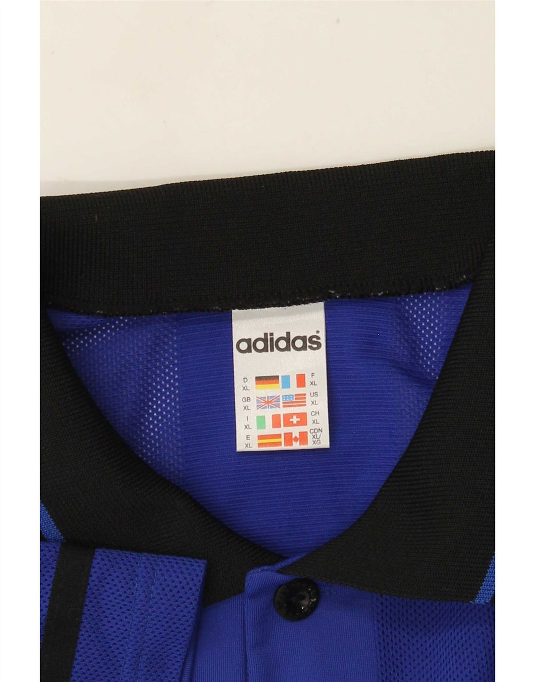 Tricou polo pentru bărbați Adidas XL, poliester cu dungi albastre