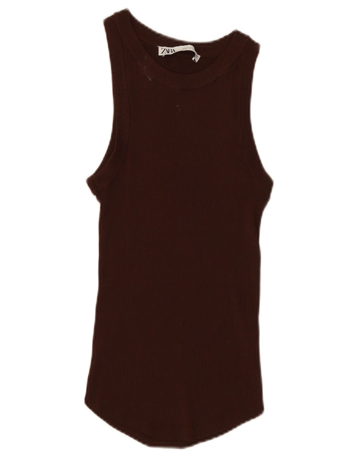 Vestă pentru femei Zara UK 8 Small Brown Viscose