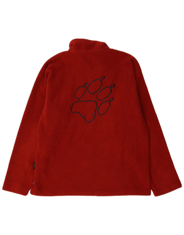 Jack Wolfskin Pulover din lână cu fermoar și decolteu pentru bărbați Marea Britanie 44/46 XL Bordeaux