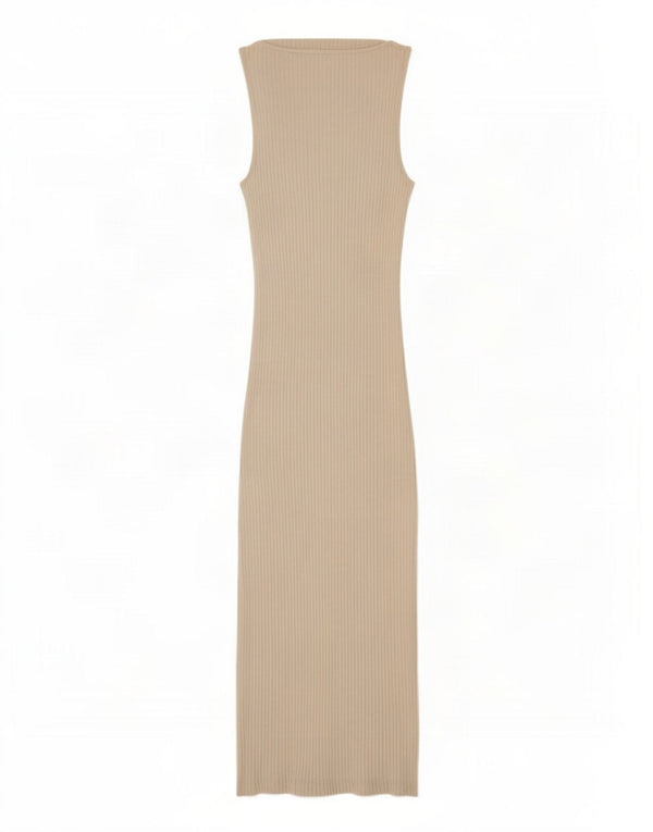 Rochie Maxi fără mâneci pentru femei Zara UK 10 Bumbac bej mic