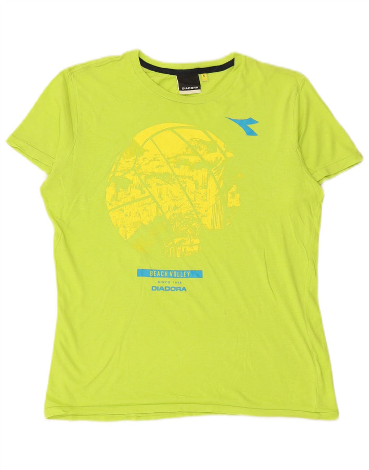 DIADORA Tricou grafic pentru bărbați Top mic verde bumbac