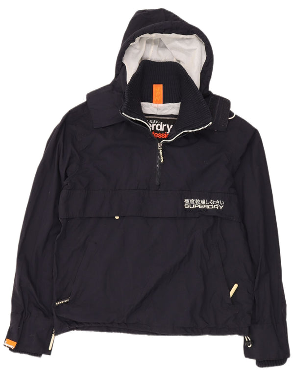 Jachetă Anorak cu glugă grafică Superdry pentru bărbați UK 40, mare, nailon bleumarin