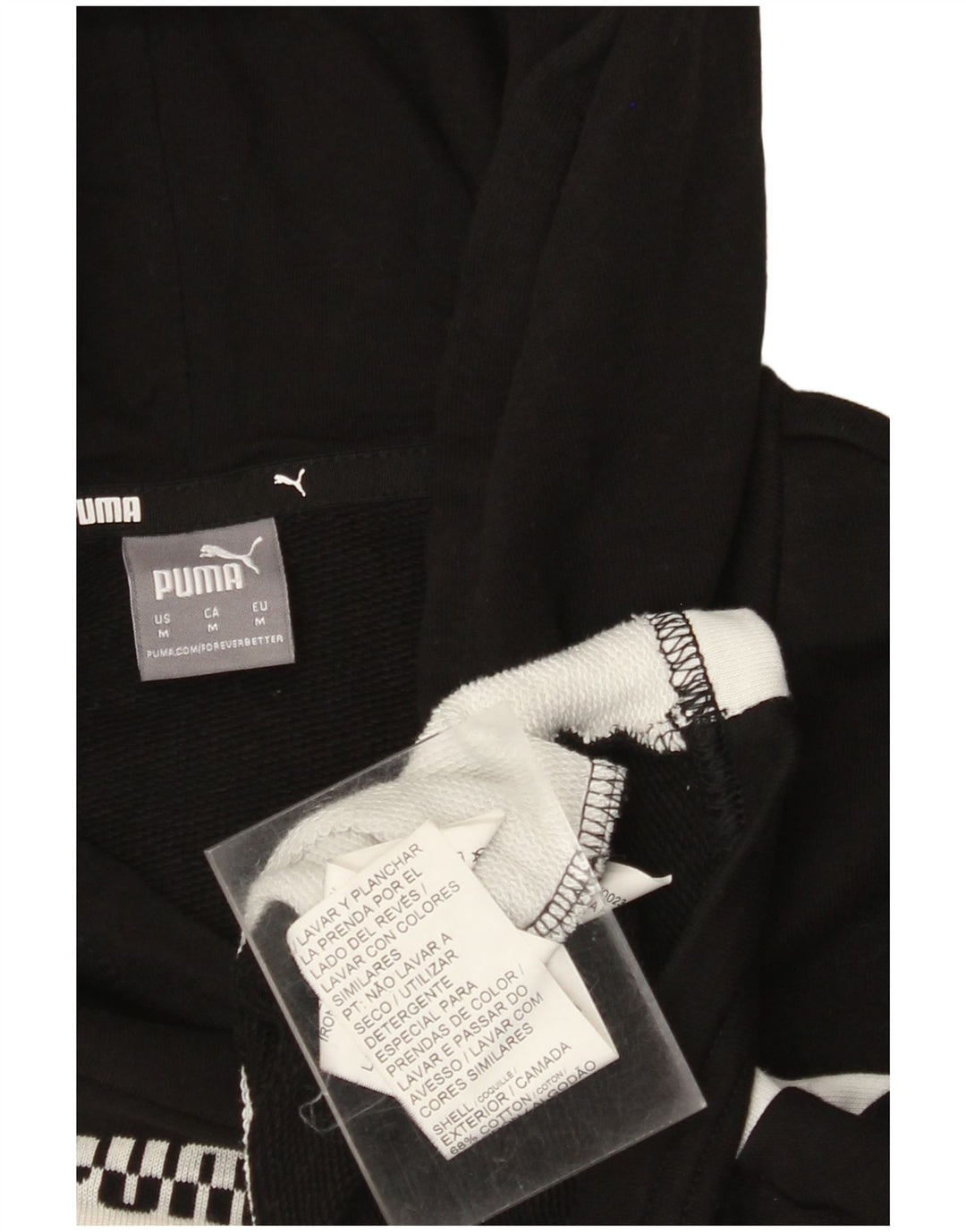 Pulover oversized Crop Hoodie PUMA pentru femei UK 14 Medium Black Colorblock