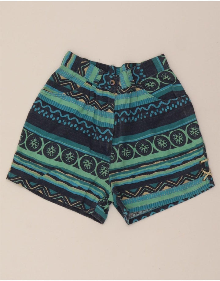 OLD DOG Womens Casual Shorts IT 42 Medium W26  Navy Blue Striped Vintage Old Dog and Second-Hand Old Dog from Messina Hembry 