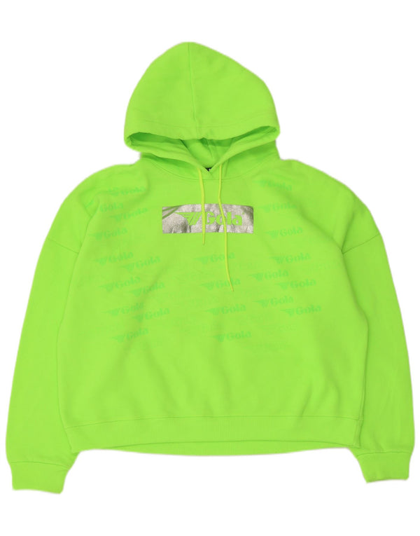 Pulover pentru damă Gola, crop, supradimensionat, cu glugă, Marea Britanie 18 XL, verde, pătat