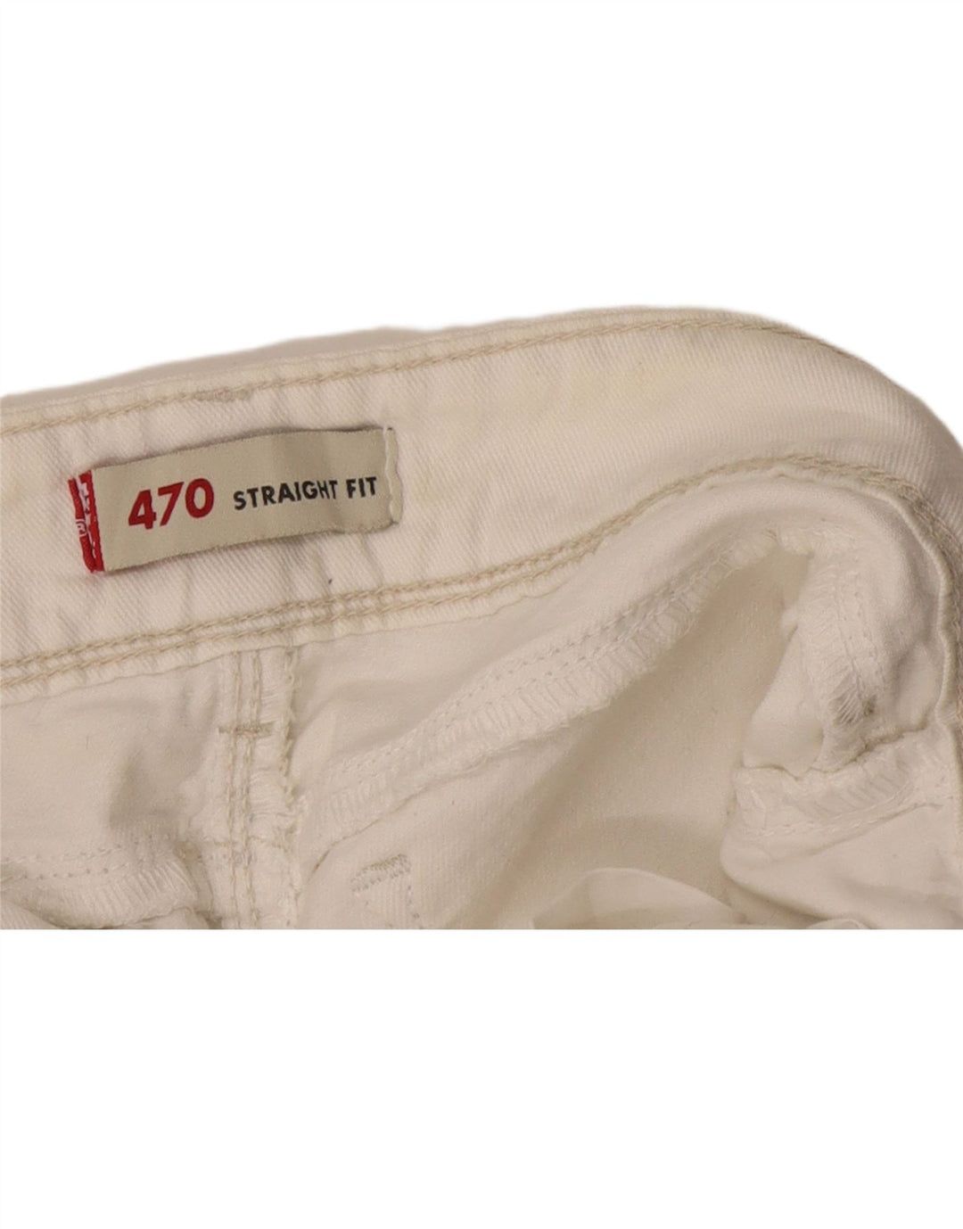Blugi drepti cu talie joasă de la Levi's 470 W32 L32 alb catifelat