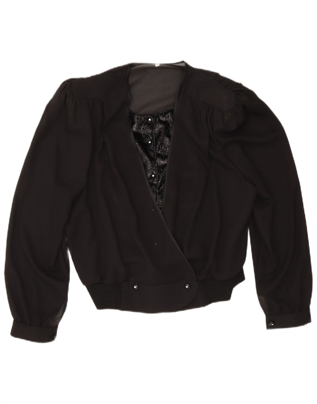 Top bolero vintage pentru femei la dublu piept IT 50 XL negru