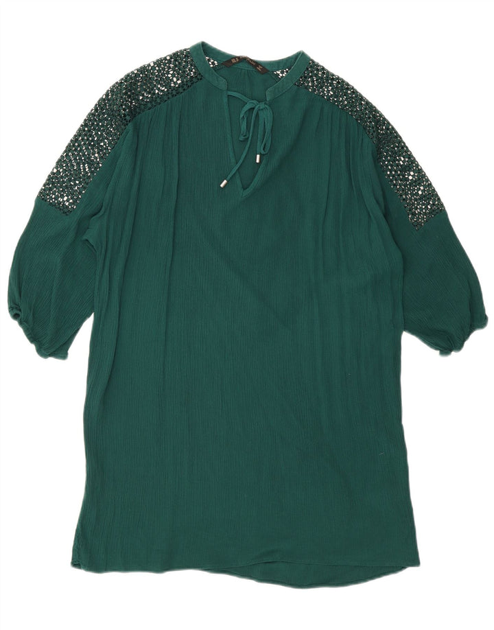 Rochie femeie Zara Shift UK 14 Medium Green Viscose