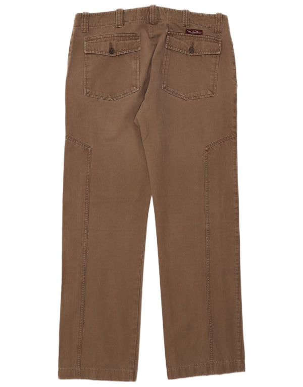 Pantaloni chino drepți pentru bărbați Marlboro Classics L30 L33 bumbac maro