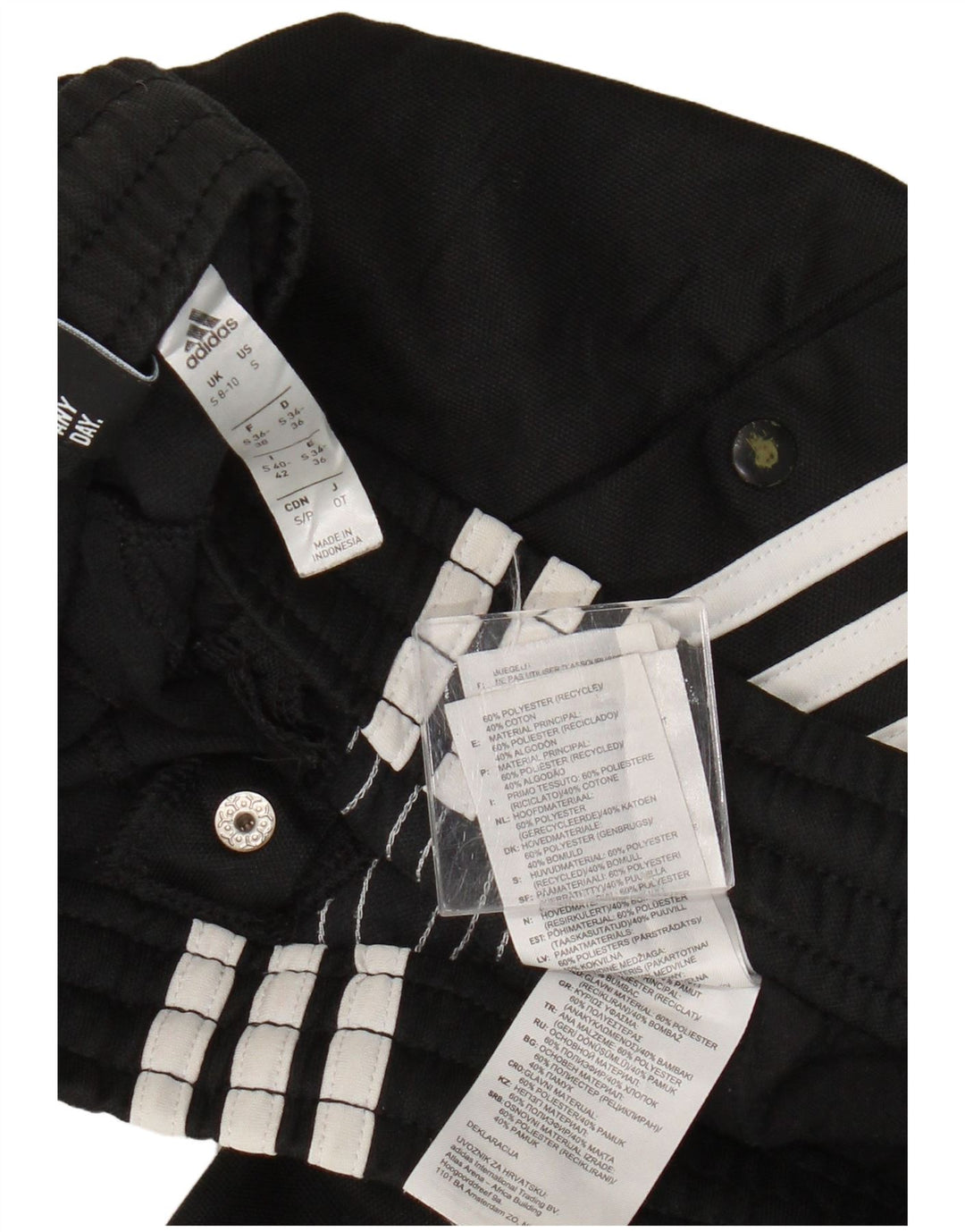 Pantaloni de trening ADIDAS pentru femei UK 8/10 Poliester negru mic