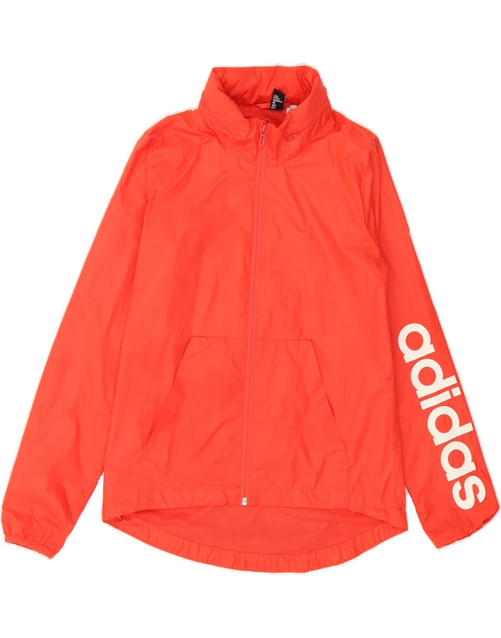 ADIDAS Womens Graphic Rain Jacket UK 4/6 XS Red Polyester Vintage Adidas and Second-Hand Adidas from Messina Hembry 