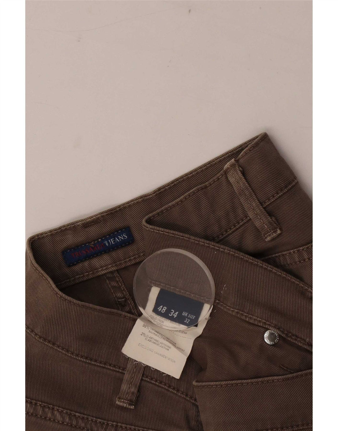 Trussardi Blugi drepti pentru bărbați W32 L33 bumbac maro