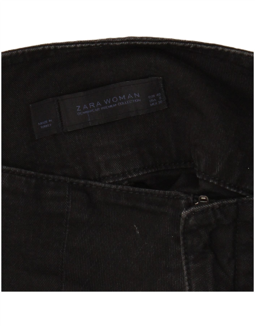 Fusta Mini Denim Zara Femei EU 40 Medium W30 Bumbac Negru