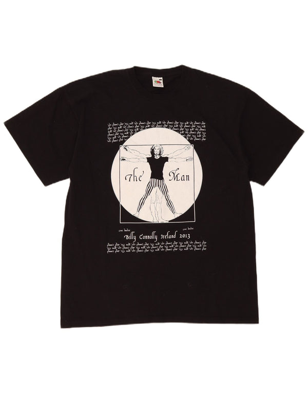 Tricou grafic pentru bărbați Fruit Of The Loom Top mare din bumbac negru